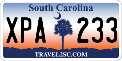 SC license plate XPA233