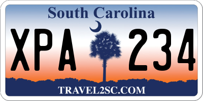 SC license plate XPA234