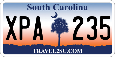 SC license plate XPA235