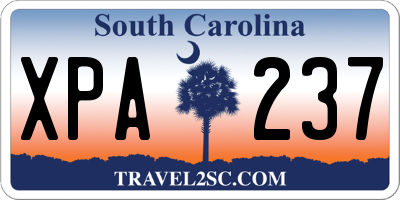 SC license plate XPA237