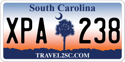 SC license plate XPA238