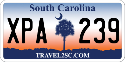 SC license plate XPA239