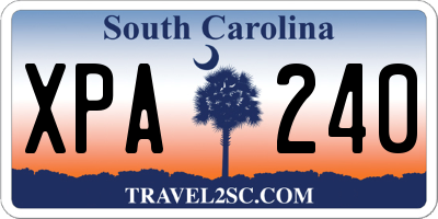 SC license plate XPA240