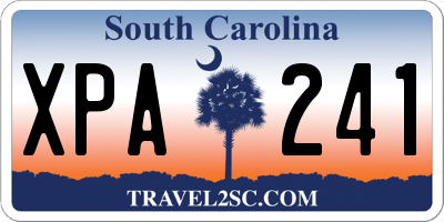 SC license plate XPA241