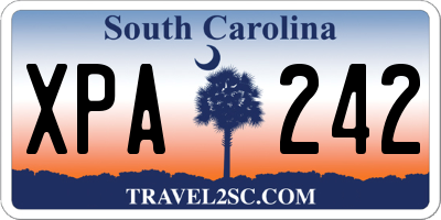 SC license plate XPA242