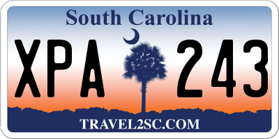 SC license plate XPA243