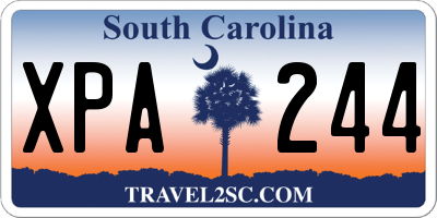 SC license plate XPA244