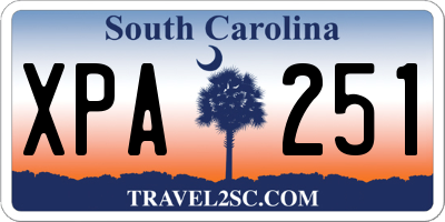 SC license plate XPA251
