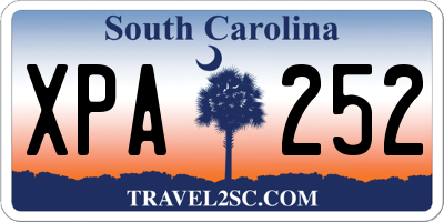 SC license plate XPA252
