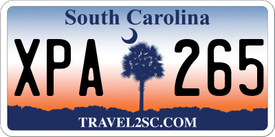 SC license plate XPA265