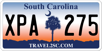 SC license plate XPA275