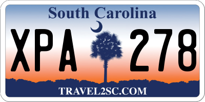 SC license plate XPA278