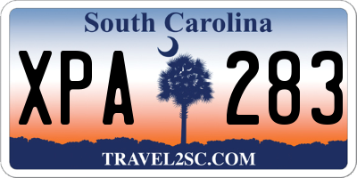 SC license plate XPA283