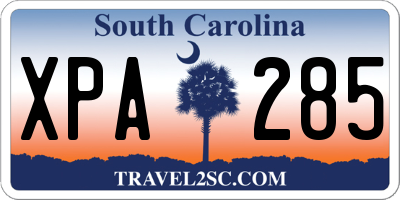 SC license plate XPA285