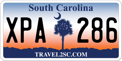 SC license plate XPA286