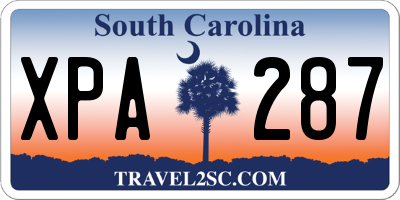 SC license plate XPA287