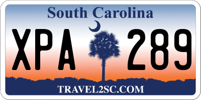 SC license plate XPA289