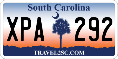 SC license plate XPA292