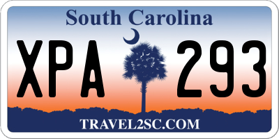 SC license plate XPA293
