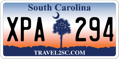SC license plate XPA294