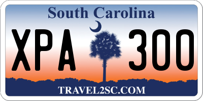 SC license plate XPA300