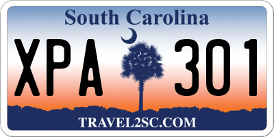 SC license plate XPA301