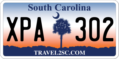 SC license plate XPA302
