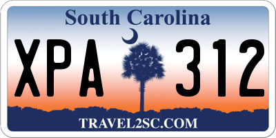 SC license plate XPA312