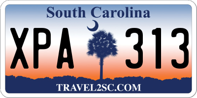 SC license plate XPA313