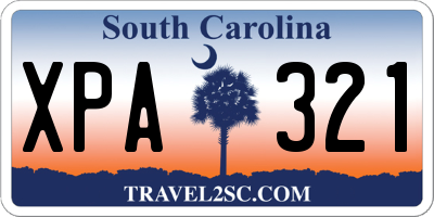 SC license plate XPA321