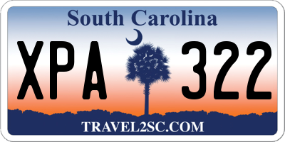 SC license plate XPA322
