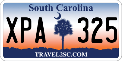 SC license plate XPA325