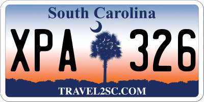 SC license plate XPA326