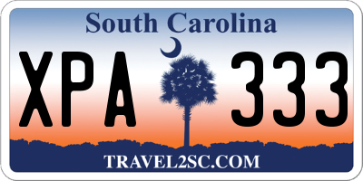 SC license plate XPA333