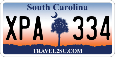 SC license plate XPA334