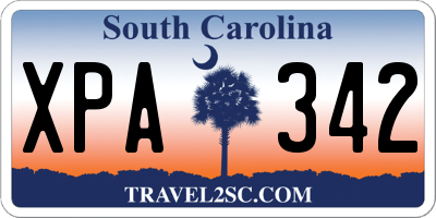 SC license plate XPA342