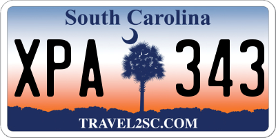 SC license plate XPA343