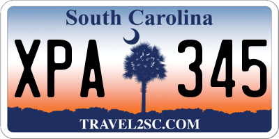 SC license plate XPA345