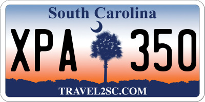 SC license plate XPA350