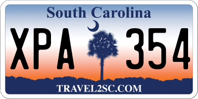 SC license plate XPA354