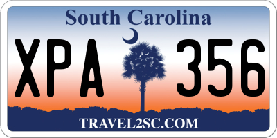 SC license plate XPA356