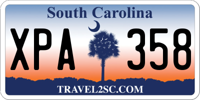 SC license plate XPA358