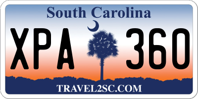 SC license plate XPA360