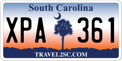 SC license plate XPA361