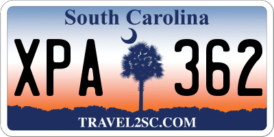 SC license plate XPA362