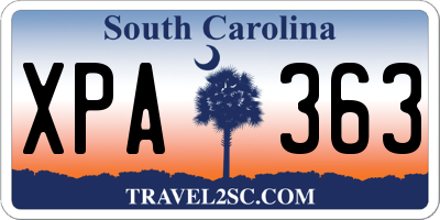 SC license plate XPA363