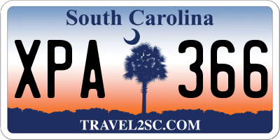 SC license plate XPA366