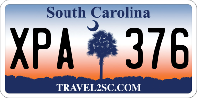 SC license plate XPA376