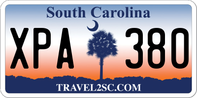 SC license plate XPA380