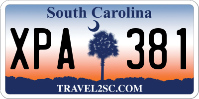 SC license plate XPA381